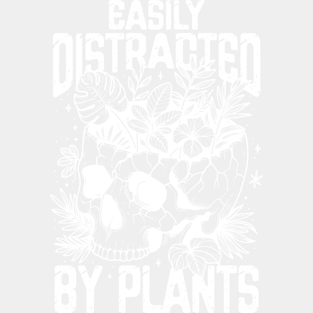 Easily Distracted Plants, Skull & Flowers - Plants DTF Transfers ready2transfer Light Color Design (See Imaging)