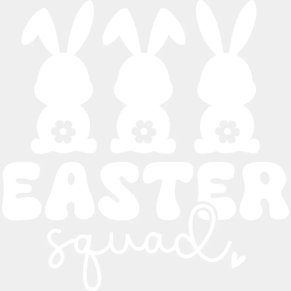 Easter Squad B&W Rabbits Heart - Easter DTF Transfer Adult Unisex - S & M (10’’) / Light Color Design (See Imaging)