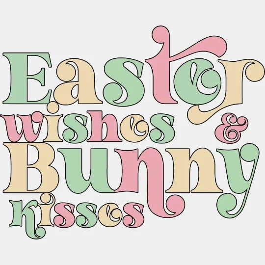 Easter Wishes & Bunny Kisses Dtf Heat Transfer Design