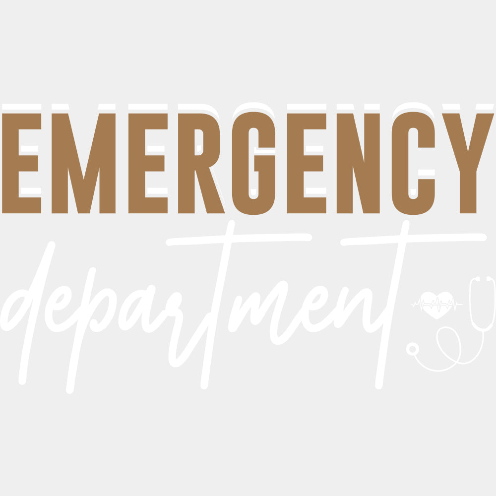 Emergency Department, Brown Color - ER Nurse DTF Transfers ready2transfer Light Color Design (See Imaging)
