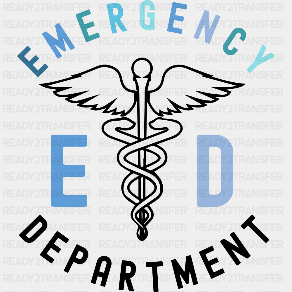 Emergency ED Department - ER Nurse DTF Transfers ready2transfer Dark Color Design (See Imaging)