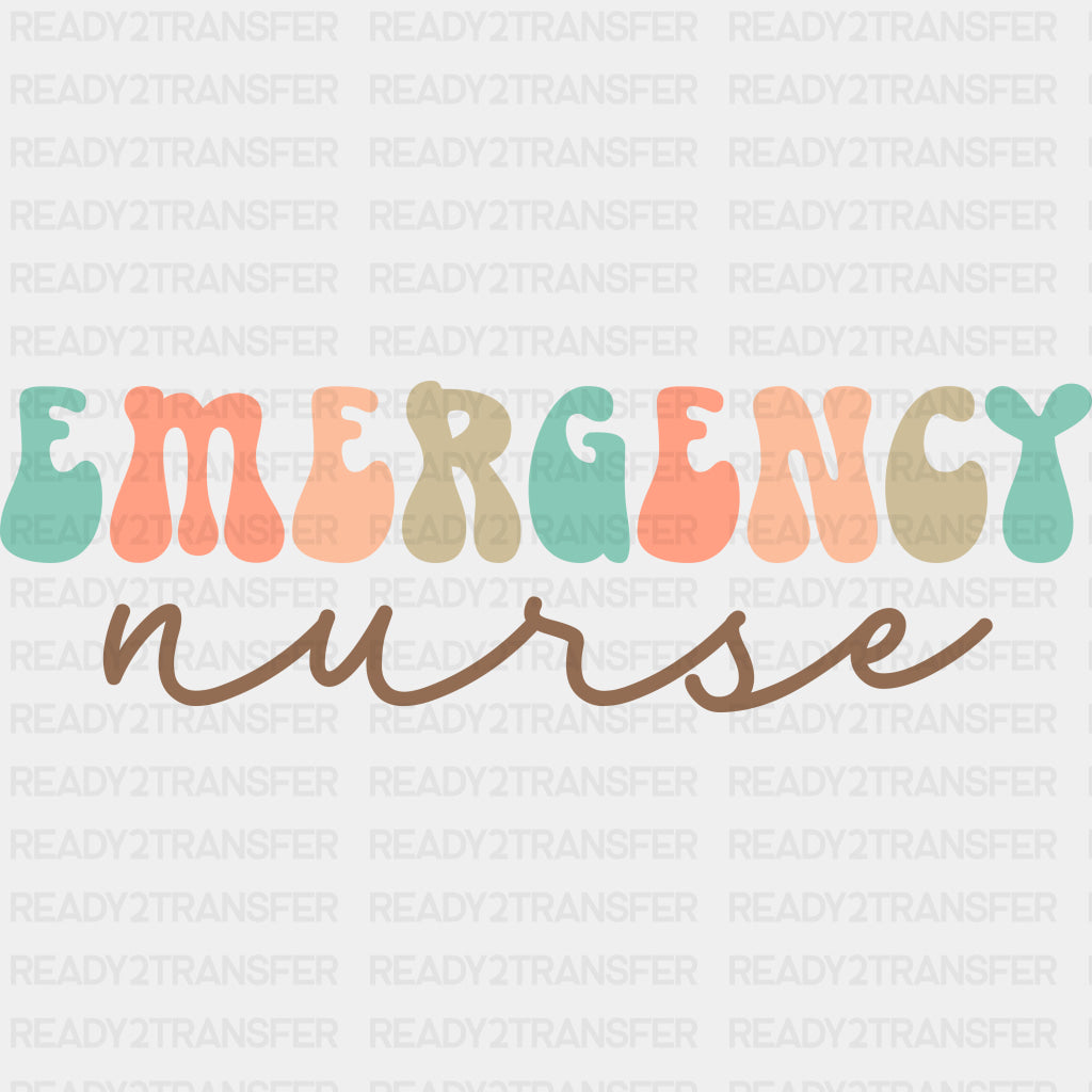 Emergency Nurse Cursive Design - ER Nurse DTF Transfers ready2transfer