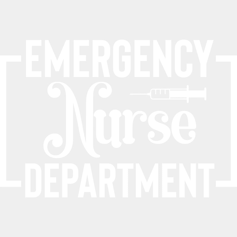 Emergency Nurse Department Syringe B&W - ER Nurse DTF Transfers ready2transfer Light Color Design (See Imaging)