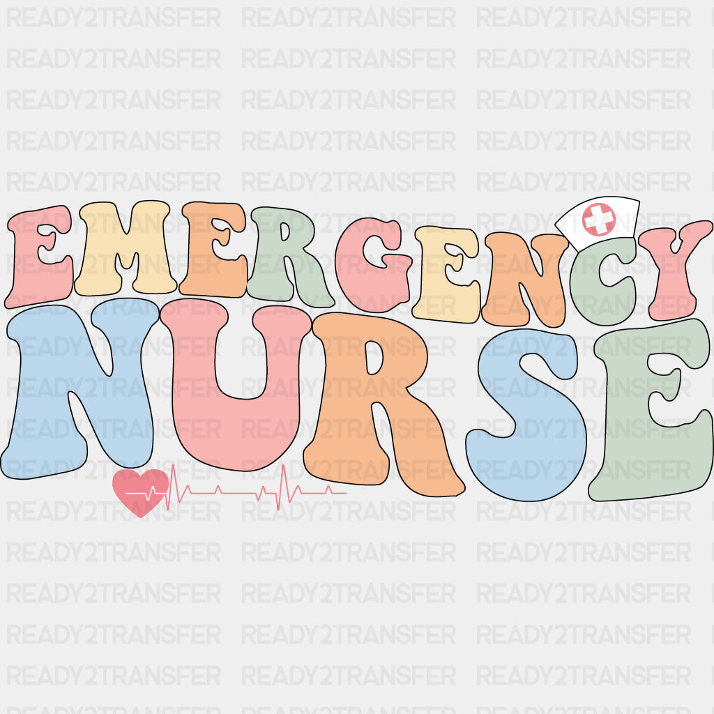 Emergency Nurse Heartbeat Design - ER Nurse DTF Transfers ready2transfer