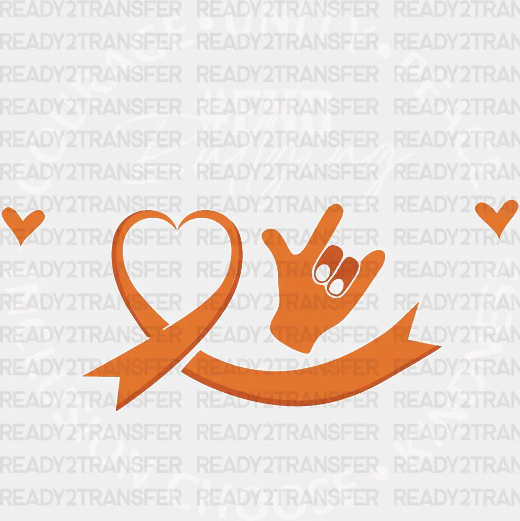 End Bullying Heart Design - Anti Iron On Dtf Transfer Adult Unisex S & M (10’’) / Light Color