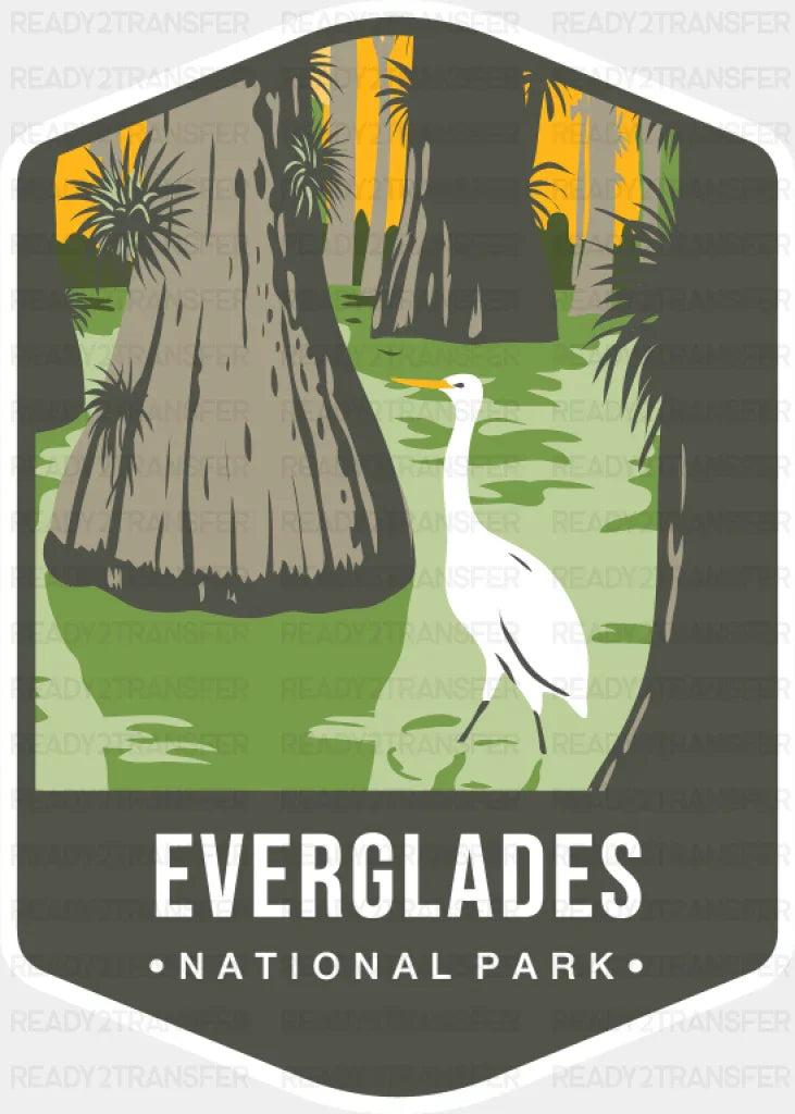 Everglades National Park Colorful Design - National Parks DTF Transfer ready2transfer