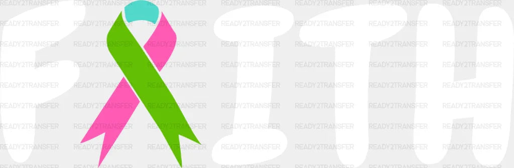 Faith Ribbon Design - Metastatic Breast Cancer Dtf Transfer Adult Unisex S & M (10’’) / Light
