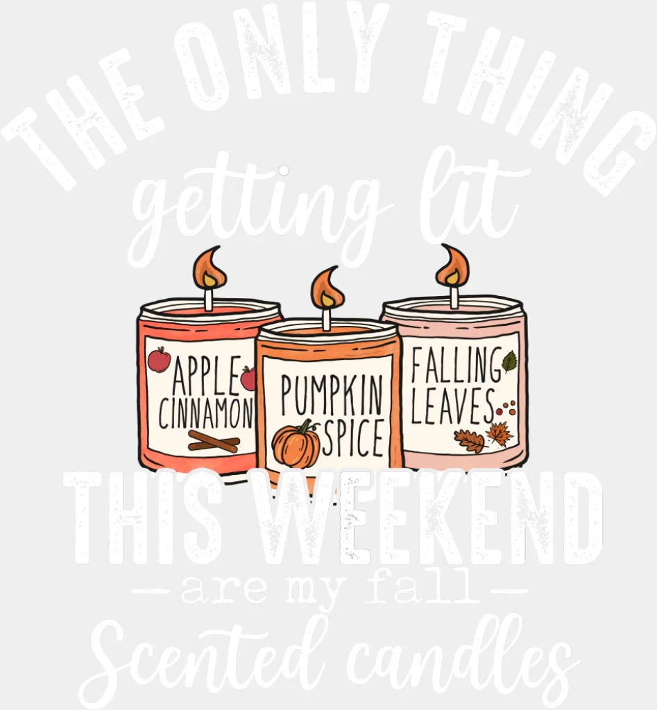 Fall Scented Candles - Fall DTF Transfer Adult Unisex - S & M (10’’) / Light Color Design (See Imaging)