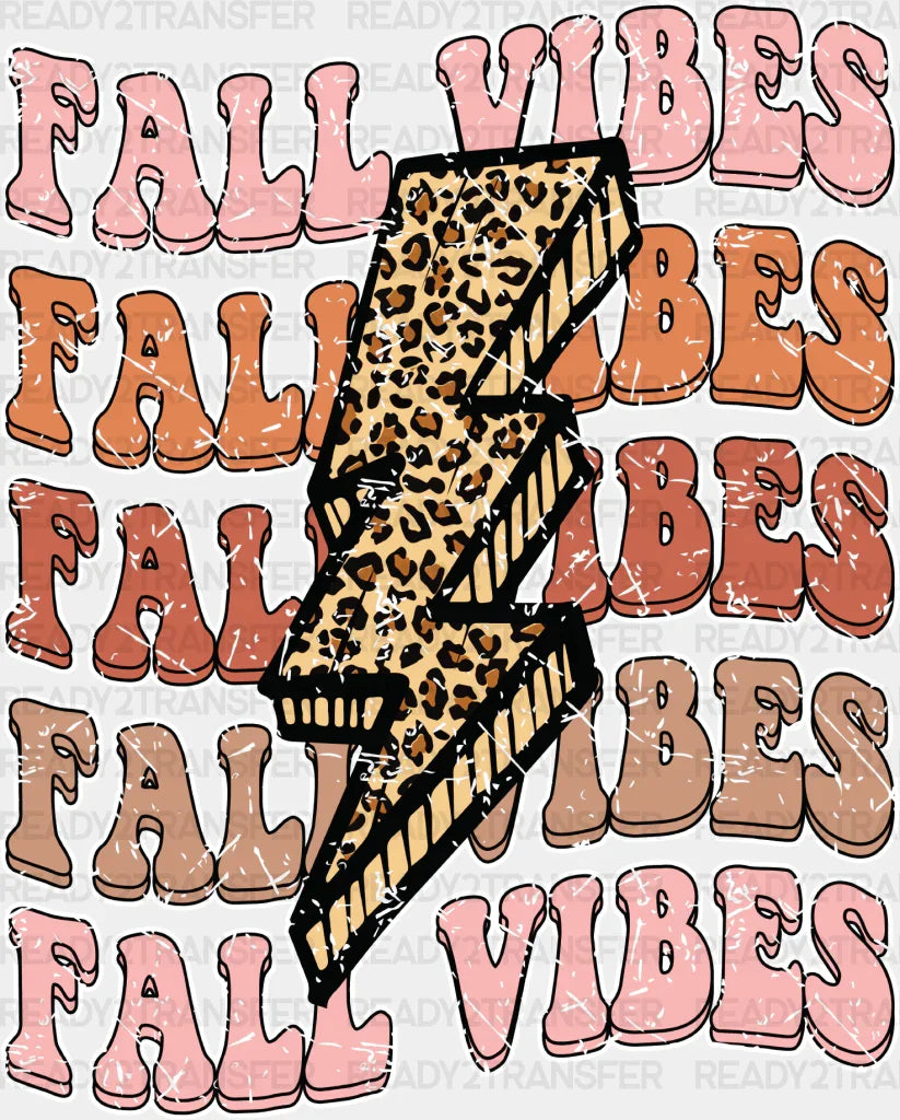 Fall Vibes Lightning - Dtf Transfer Adult Unisex S & M (10’’) / Light Color Design (See Imaging)
