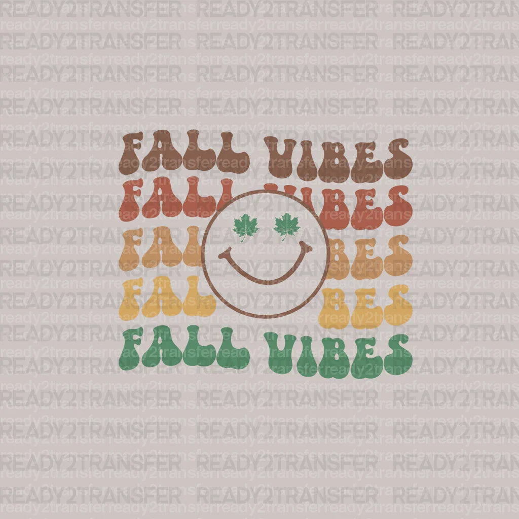 FALL VIBES SMILE DTF Transfer ready2transfer