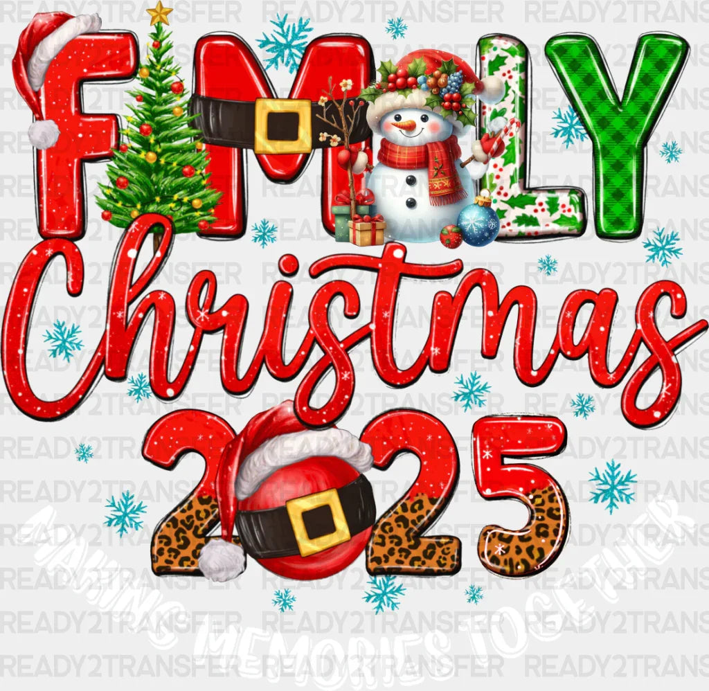 Family Christmas 2025 - Dtf Transfer Adult Unisex S & M (10’’) / Light Color Design (See Imaging)