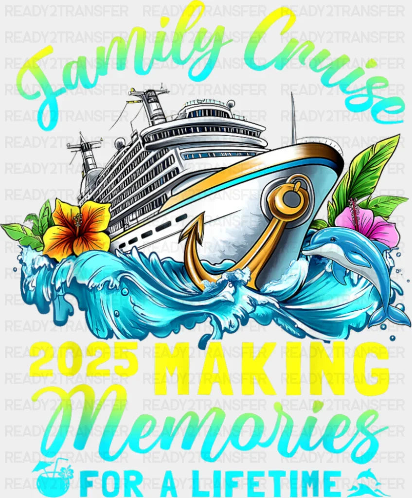 Family Cruise 2025 Waves Design - Vacation DTF Transfer