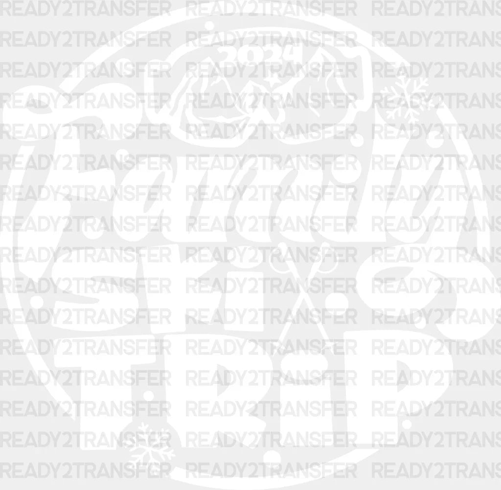 Family Ski Trip - Skiing Dtf Heat Transfer Adult Unisex S & M (10’’) / White