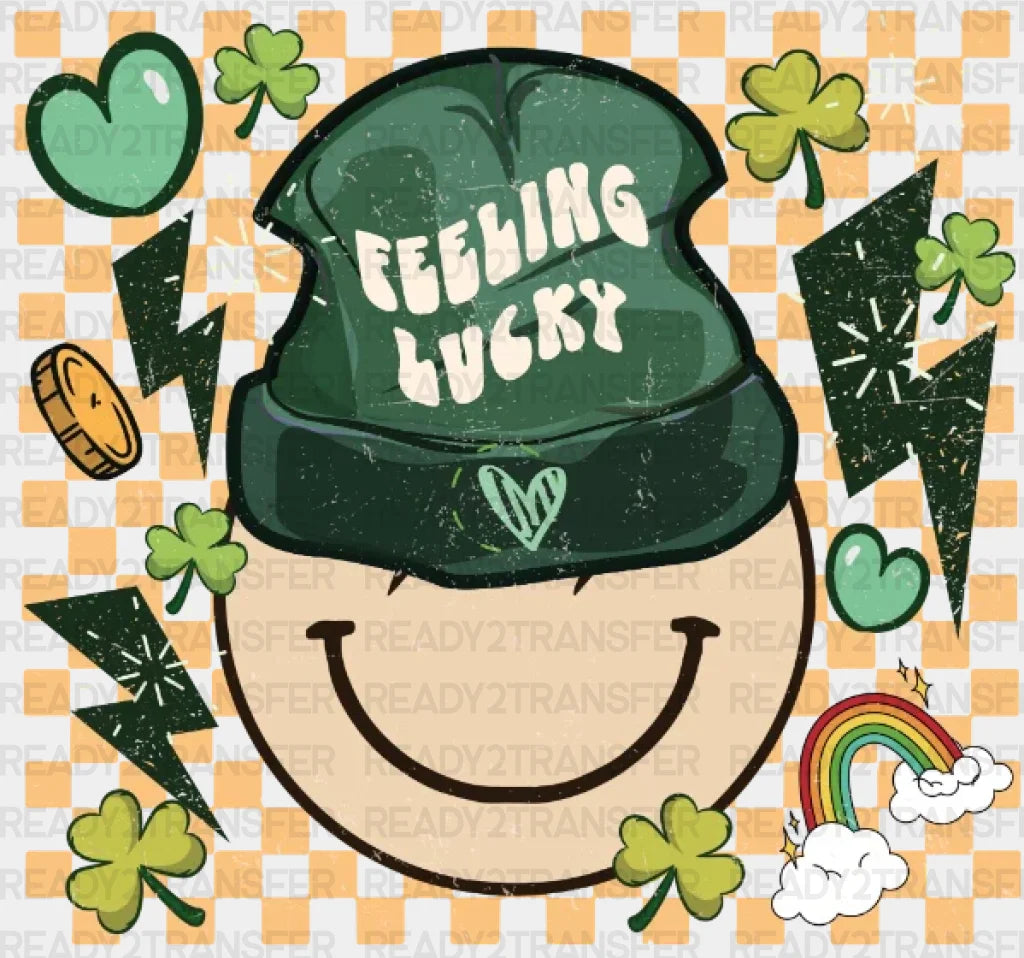 Feeling Lucky St Patricks Day Dtf Heat Transfer Saint Patricks Day