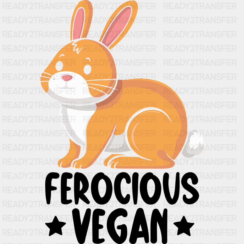 Ferocious Vegan - Vegan DTF Transfers - Adult Unisex - S & M (10’’) / Dark Color Design (See Imaging)