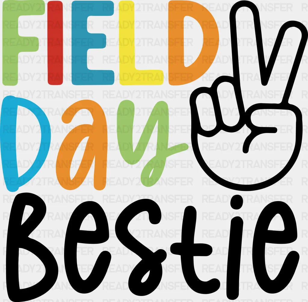 Field Day Bestie B&W - Field Day DTF Transfer Adult Unisex - S & M (10’’) / Dark Color Design (See Imaging)