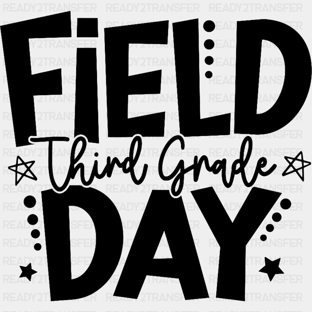 Field Day Third Grade B&W - Field Trip DTF Transfers ready2transfer Dark Color Design (See Imaging)