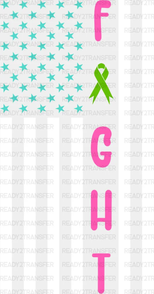 Fight Usa Flag Design - Metastatic Breast Cancer Dtf Transfer Adult Unisex S & M (10’’) / Light