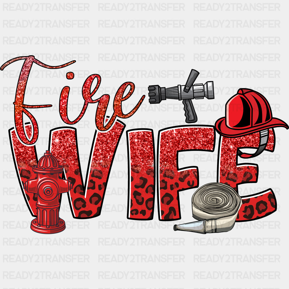 Fire Wife Red Leopard Print - Fire Department DTF Transfers ready2transfer