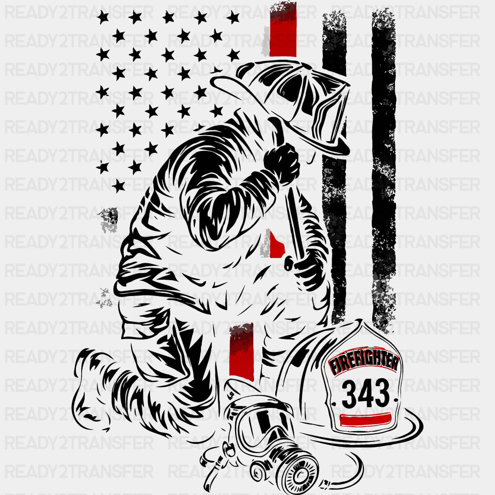 Firefighter 343 - Fire Department DTF Transfers ready2transfer Dark Color Design (See Imaging)