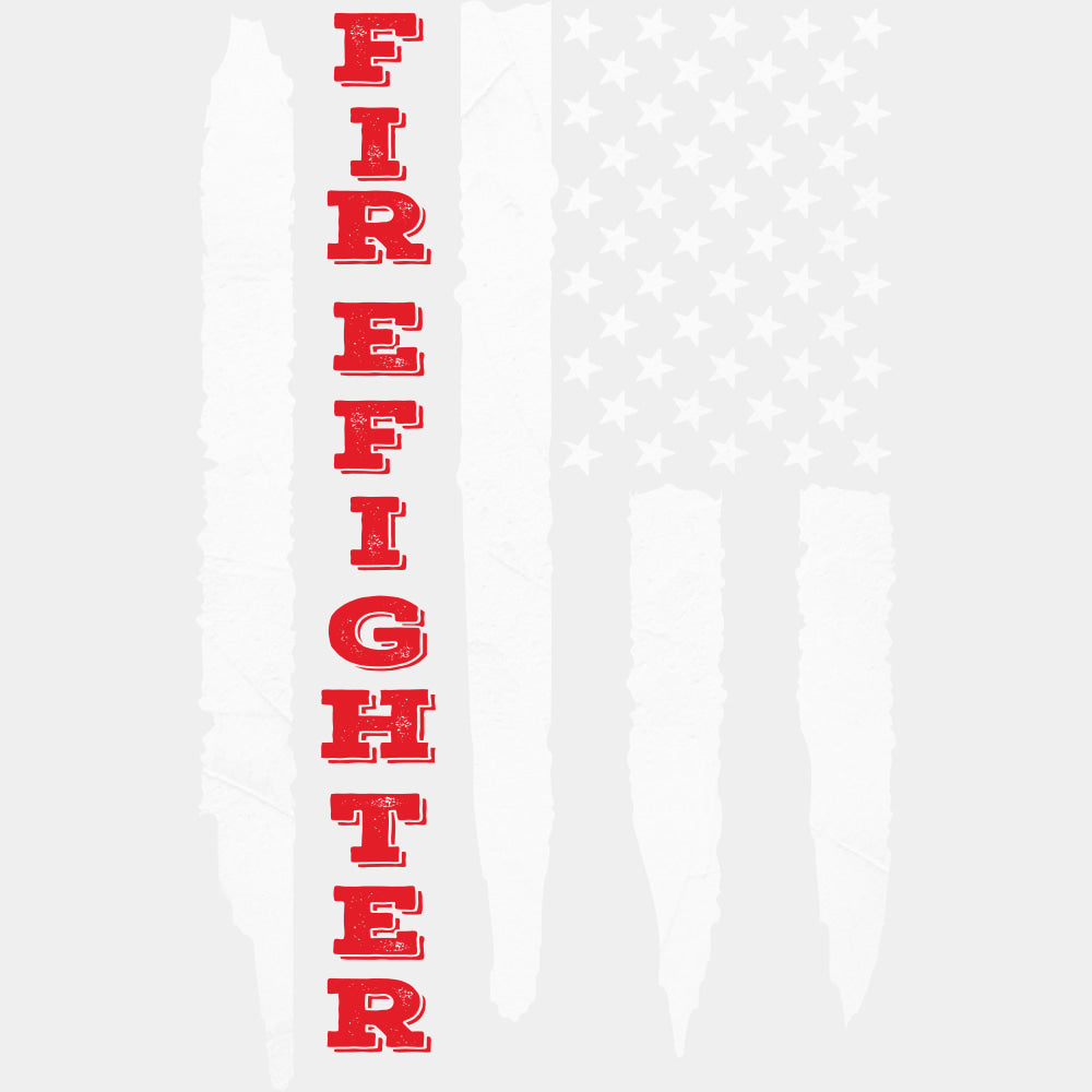 Firefighter B&W USA Flag - Fire Department DTF Transfers ready2transfer Light Color Design (See Imaging)
