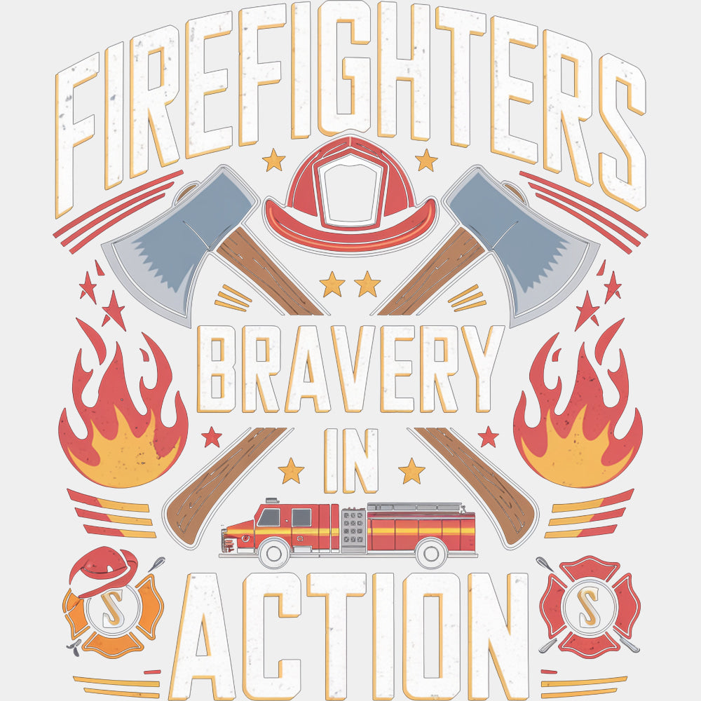 Firefighters Bravery In Action - Fire Department DTF Transfers ready2transfer Light Color Design (See Imaging)