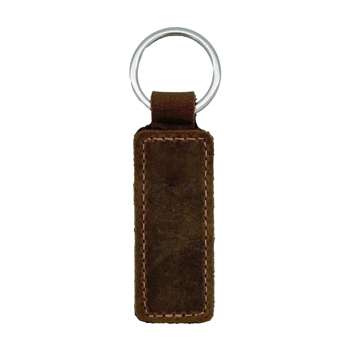 Custom Engraved Leather Keychain – Rectangle