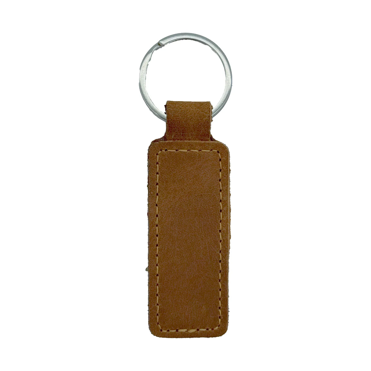 Custom Engraved Leather Keychain – Rectangle