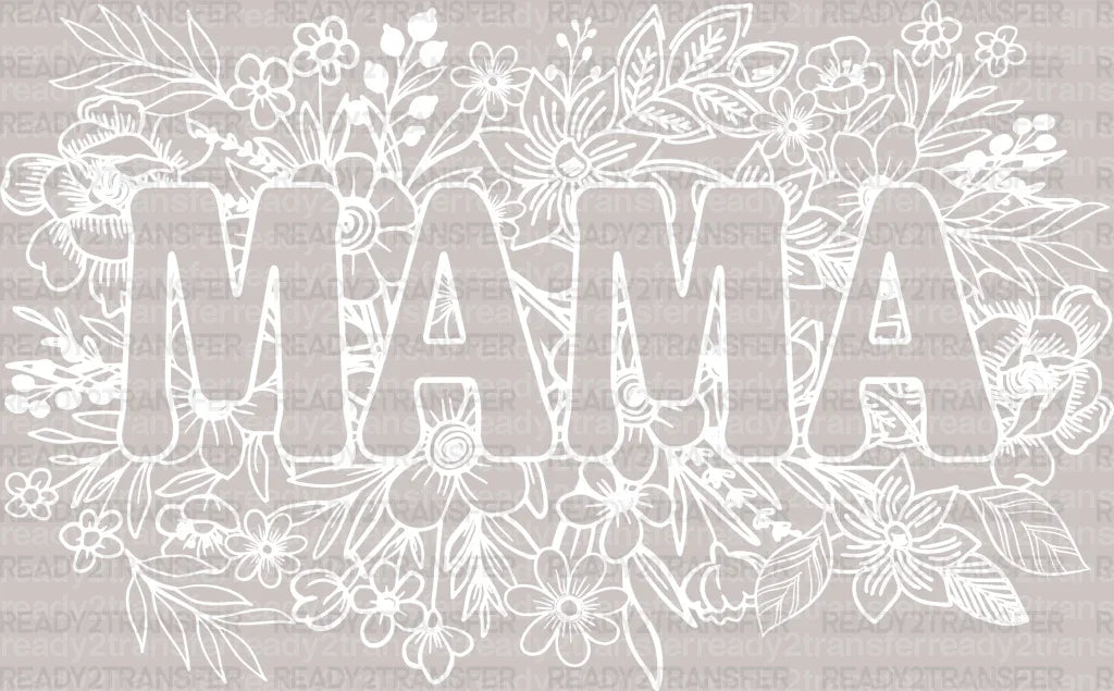 Floral Mama Black And White Bull DTF Transfer - ready2transfer