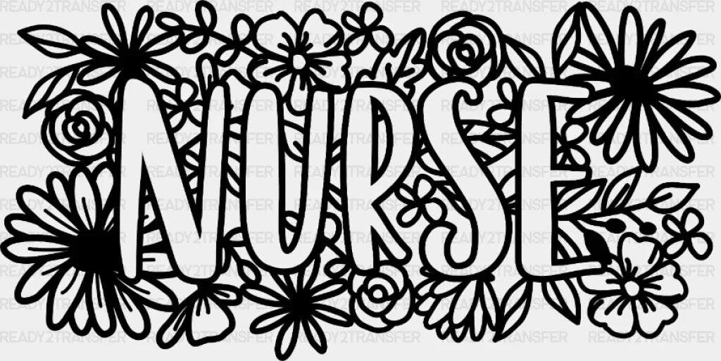 Floral Nurse DTF Heat Transfer, Nurse Design, Healthcare Workers DTF ready2transfer