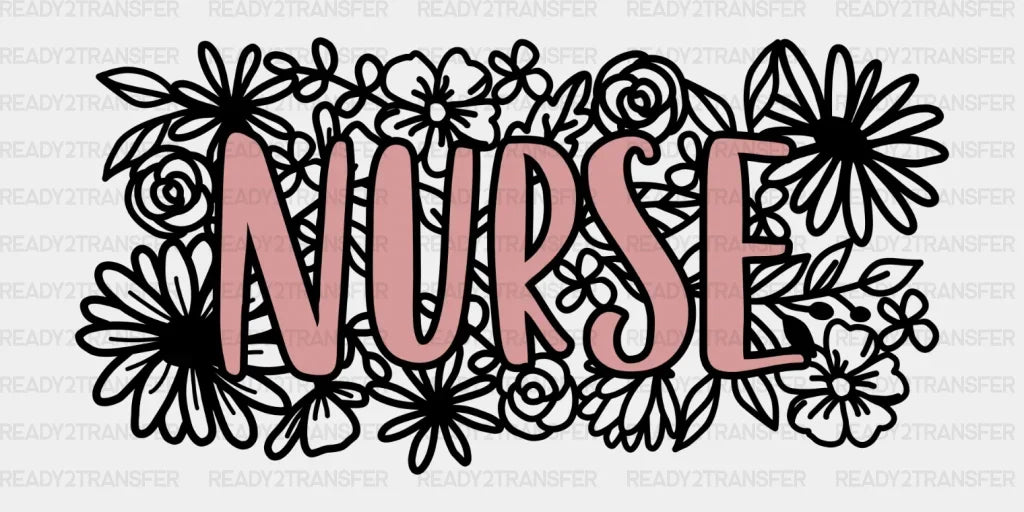 Floral Nurse Dtf Transfer
