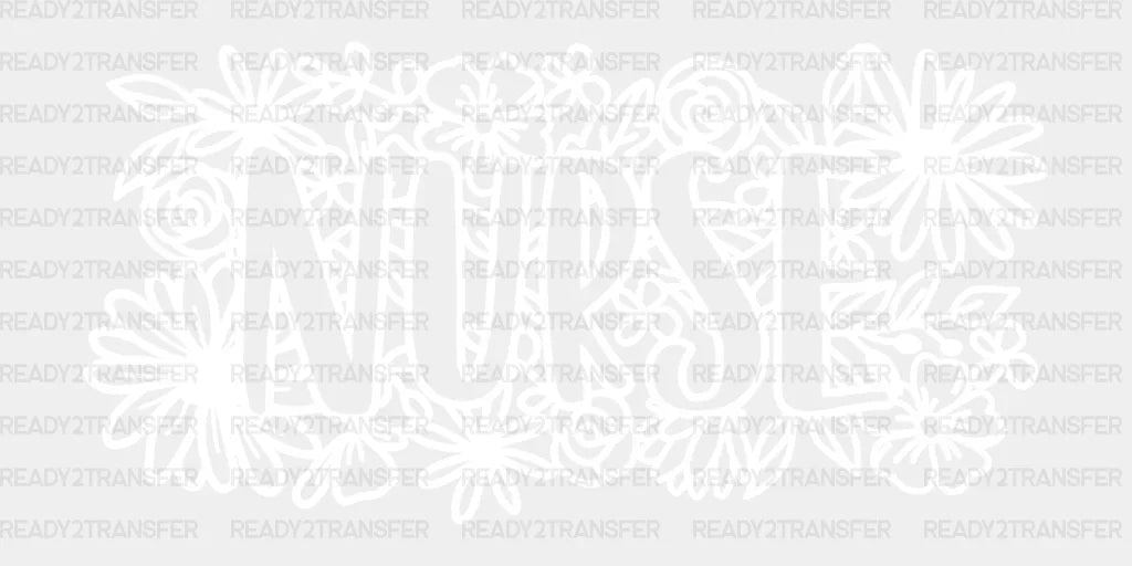 Floral Nurse Dtf Transfer