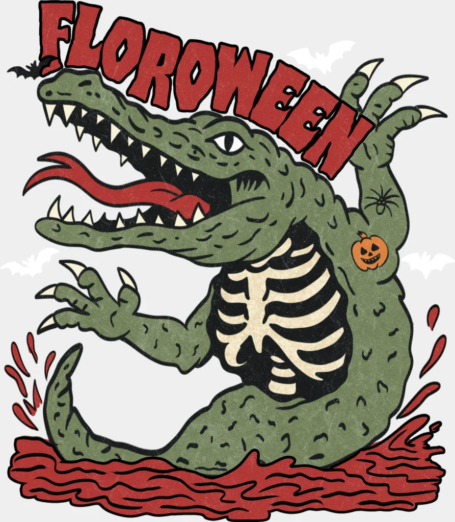 Floroween - Halloween DTF Transfer Adult Unisex - S & M (10’’) / Light Color Design (See Imaging)