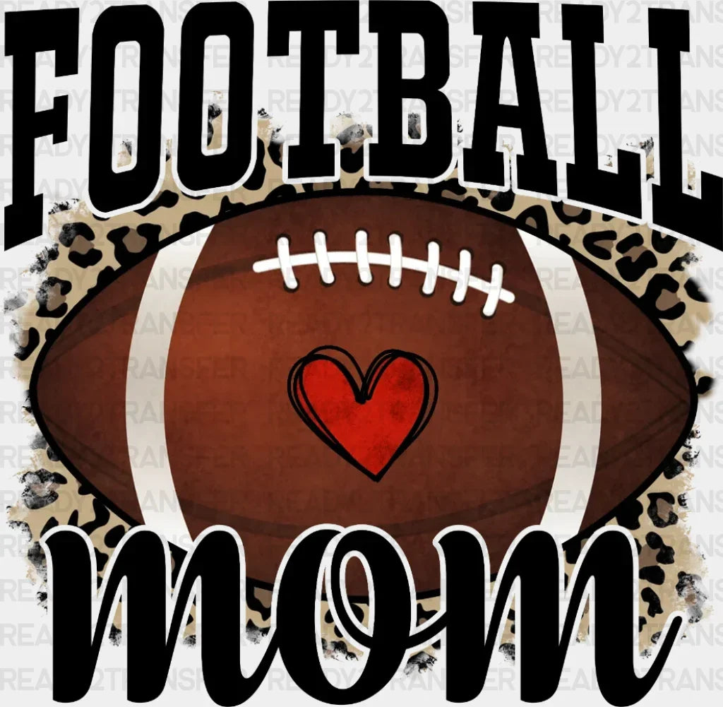 Football Mom Heart Dtf Transfer