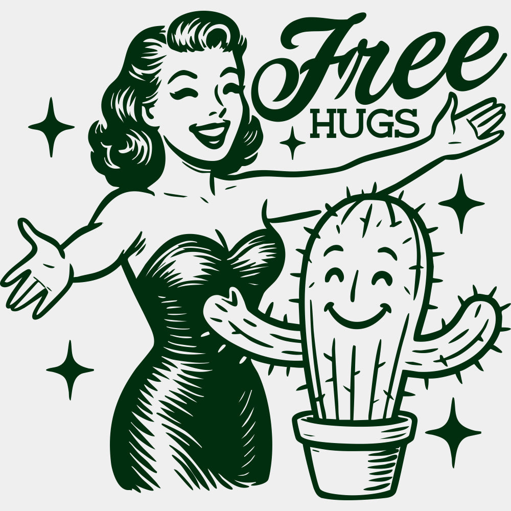 Free Hugs - Plants DTF Transfers ready2transfer Green Color Design (See Imaging)