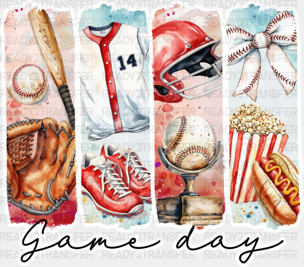 Game Day Baseball - Dtf Transfer Adult Unisex S & M (10’’) / Light Color Design (See Imaging)