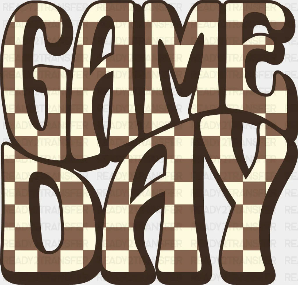 Game Day Brown Checkered Design - Game Day DTF Transfer