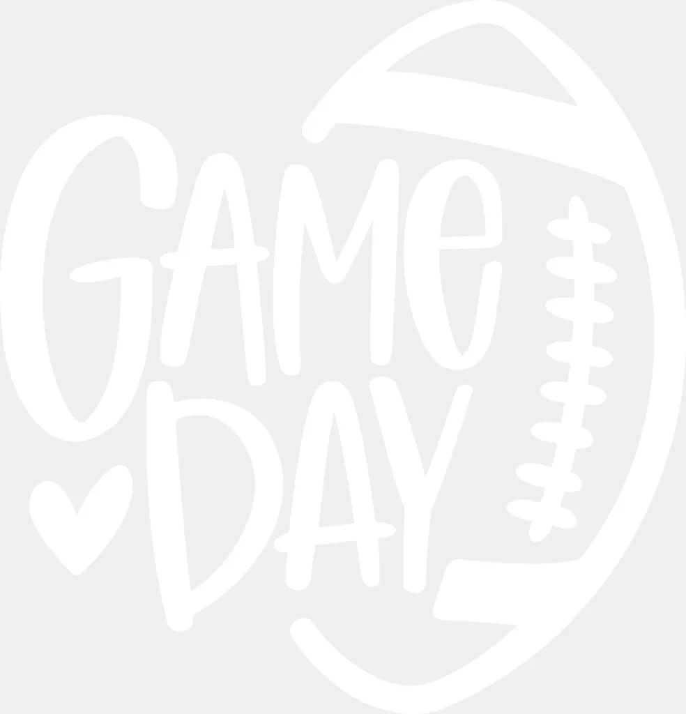 Game Day Football B&W - Game Day DTF Transfer Adult Unisex - S & M (10’’) / Light Color Design (See Imaging)