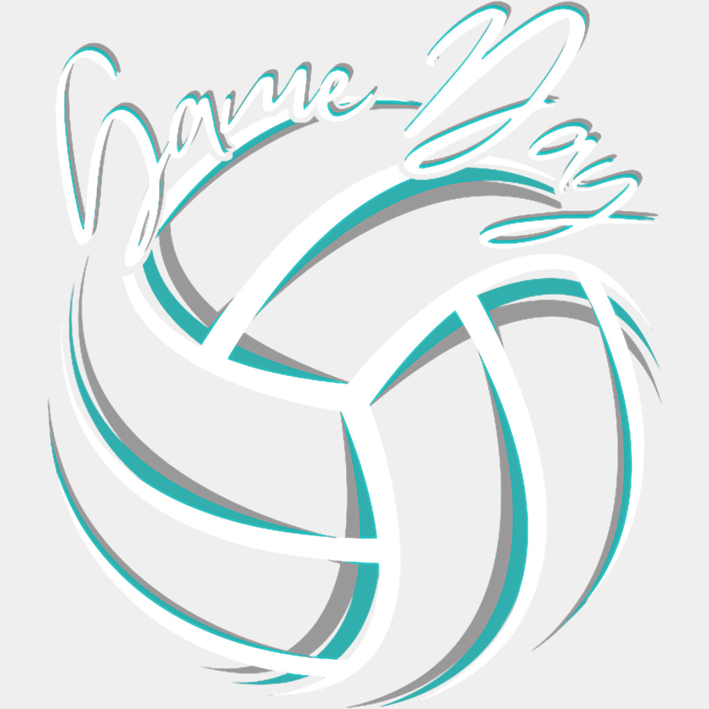 Game Day Teal & Grey - Volleyball DTF Transfers ready2transfer Light Color Design (See Imaging)