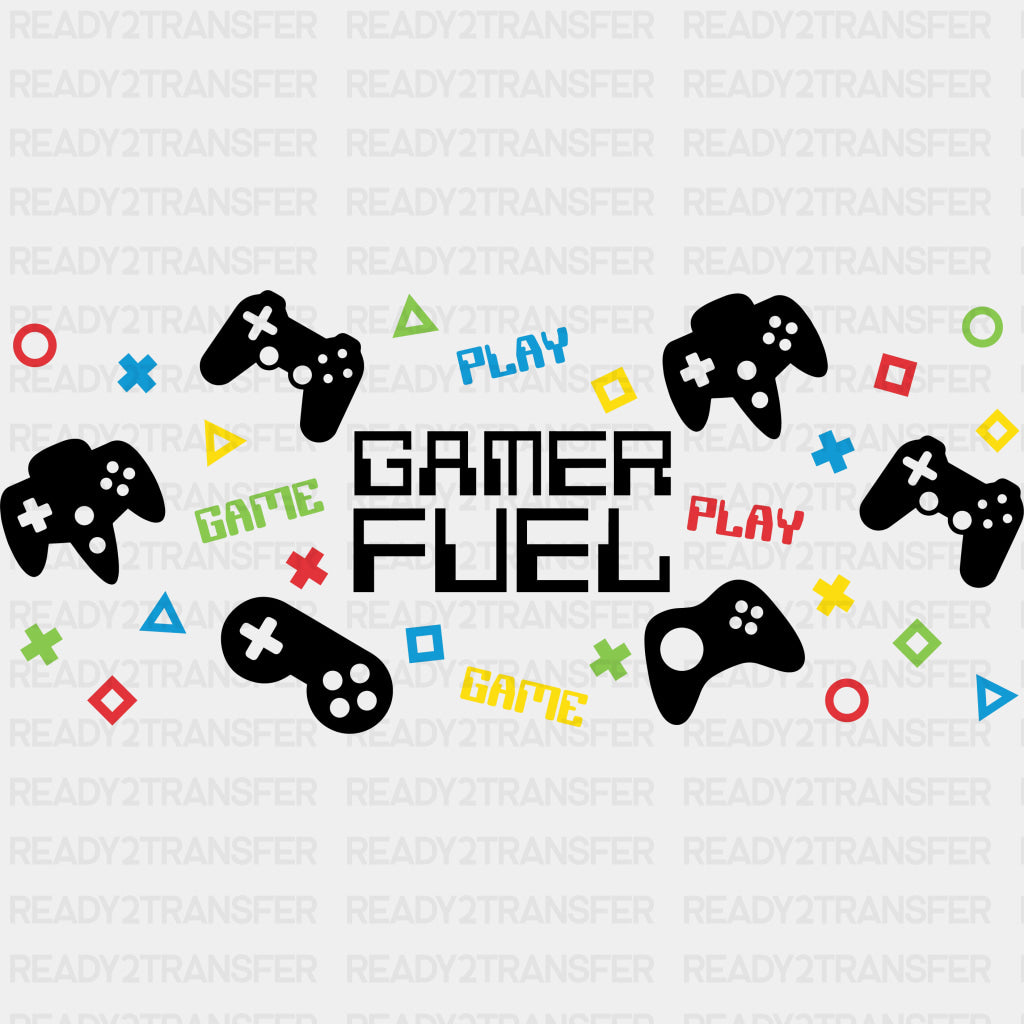 Gamer Fuel Controller Design - Video Games Cup Wrap UV Sticker Permanent UV DTF Decal ready2transfer