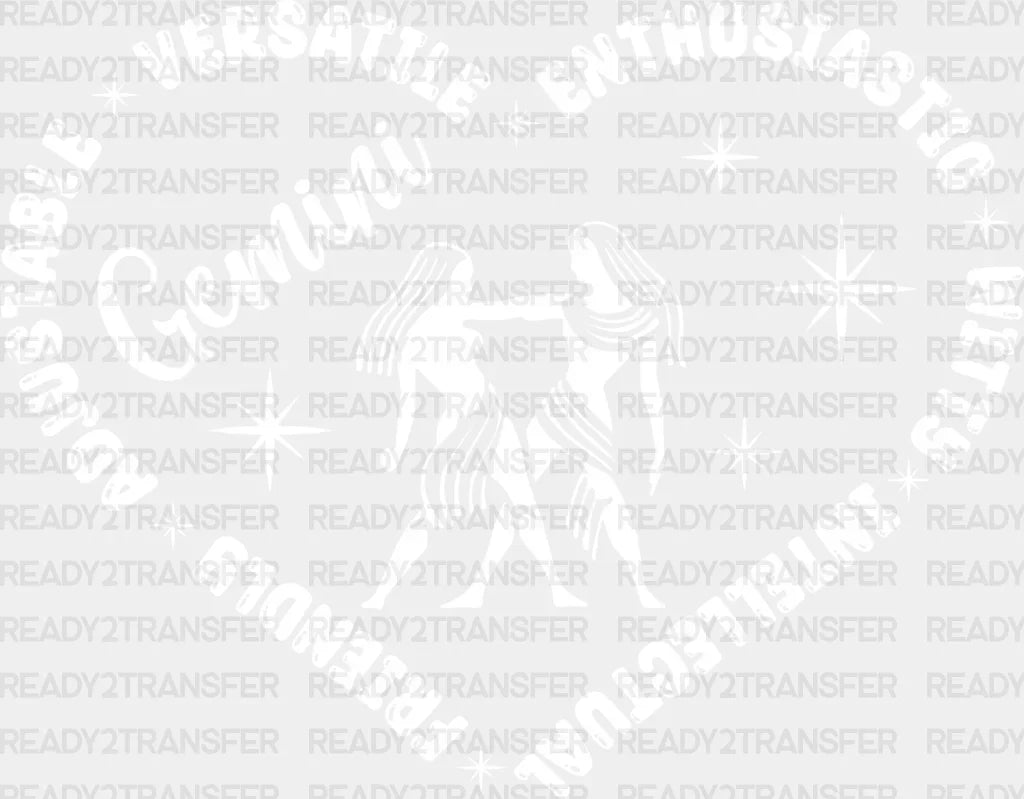 Gemini Heart Design - Zodiacs & Horoscopes Dtf Heat Transfer Adult Unisex S M (10’’) / Light