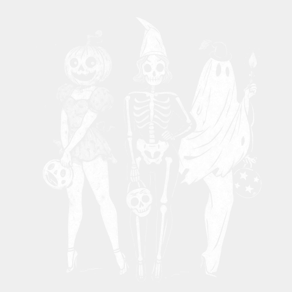 Girl, Skeleton, Ghost - Skeleton DTF Transfers ready2transfer Light Color Design (See Imaging)