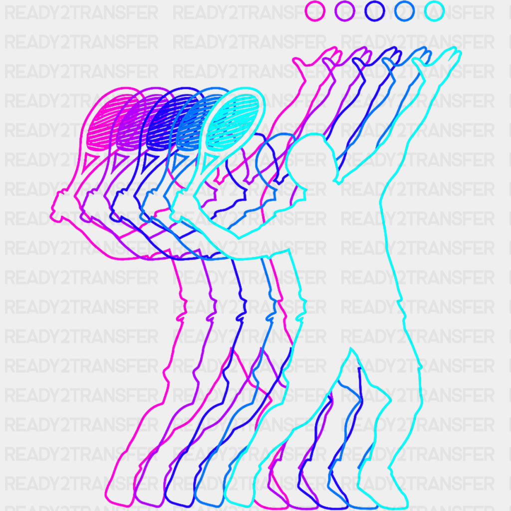 Glitch Serving - Tennis DTF Transfers ready2transfer
