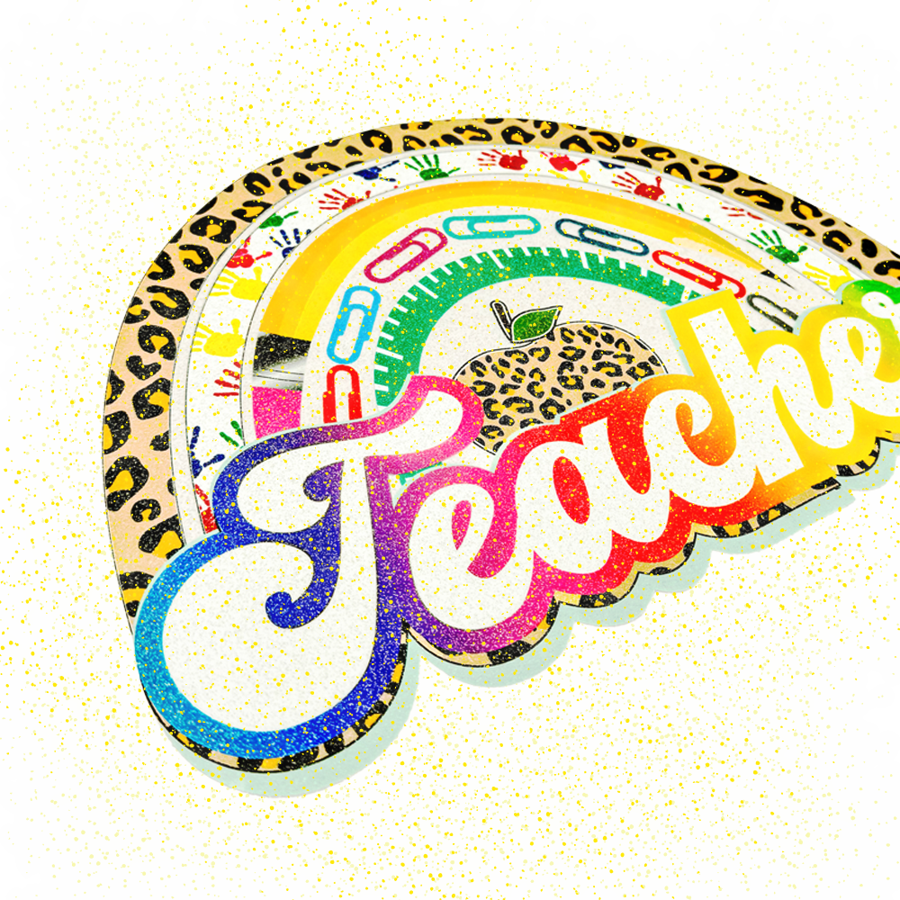 Glitter DTF heat transfers with sparkle effect