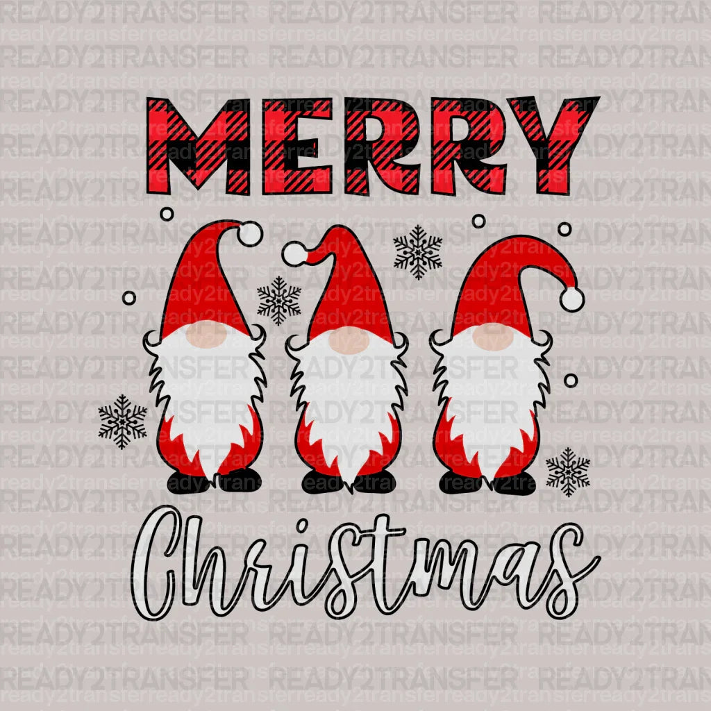Gnomies Merry Christmas DTF Transfer ready2transfer