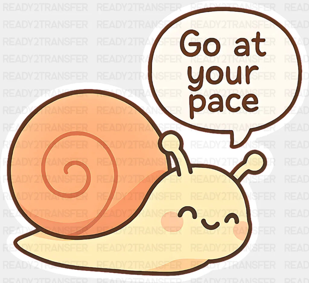 Go At Your Pace Snail - Minimal UV Sticker Permanent UV DTF Decal ready2transfer