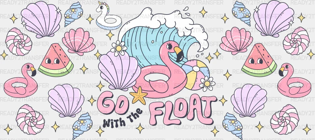 Go Float Flamingo - Summer Cup Wrap Uv Sticker Permanent Dtf Decal