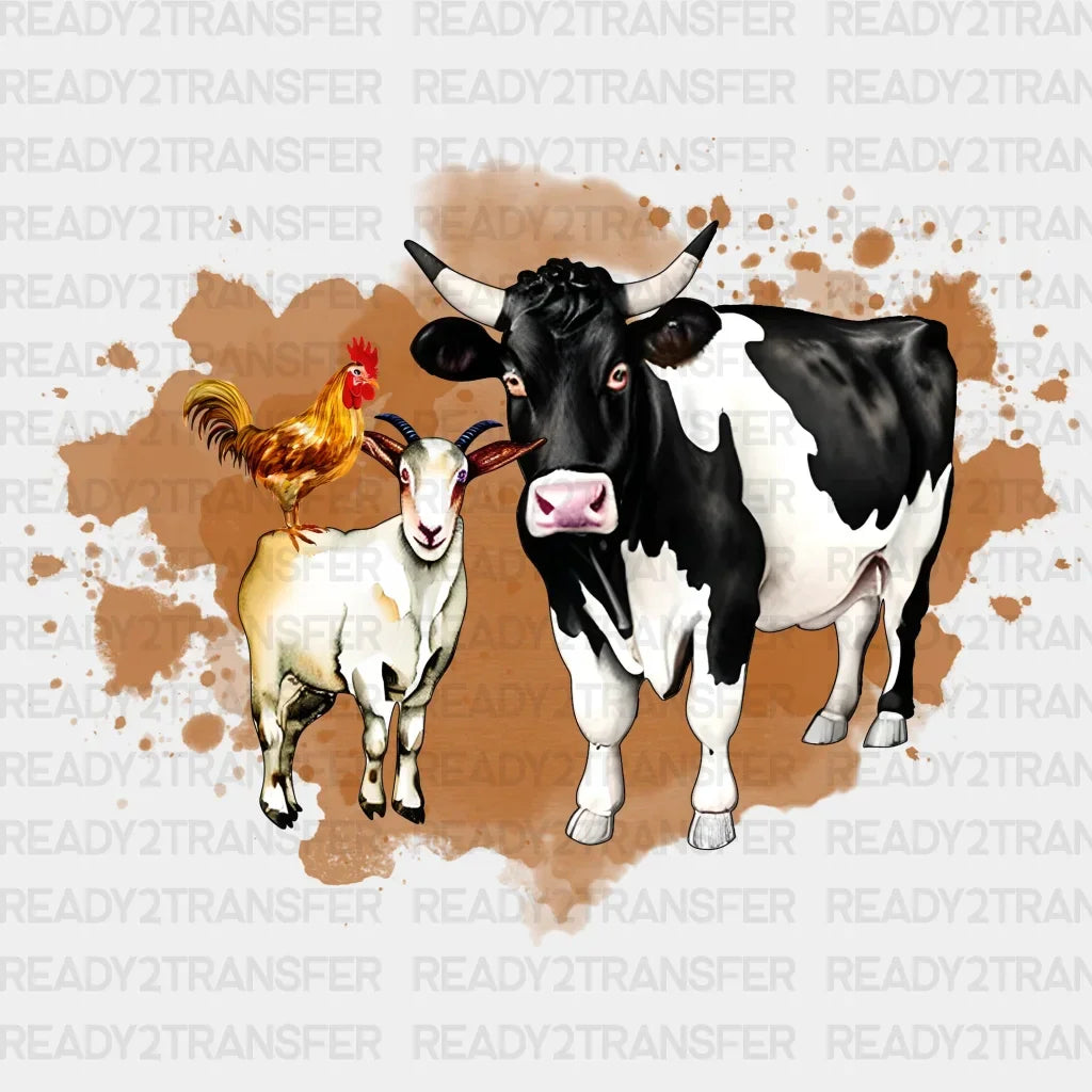 Goat Chicken Cow Dtf Transfer