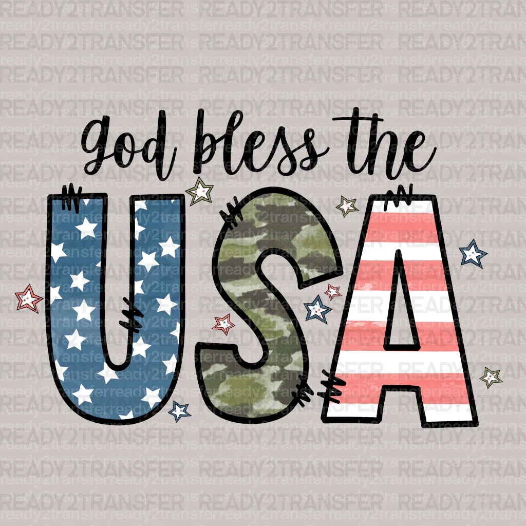 God Bless The USA DTF Transfer ready2transfer