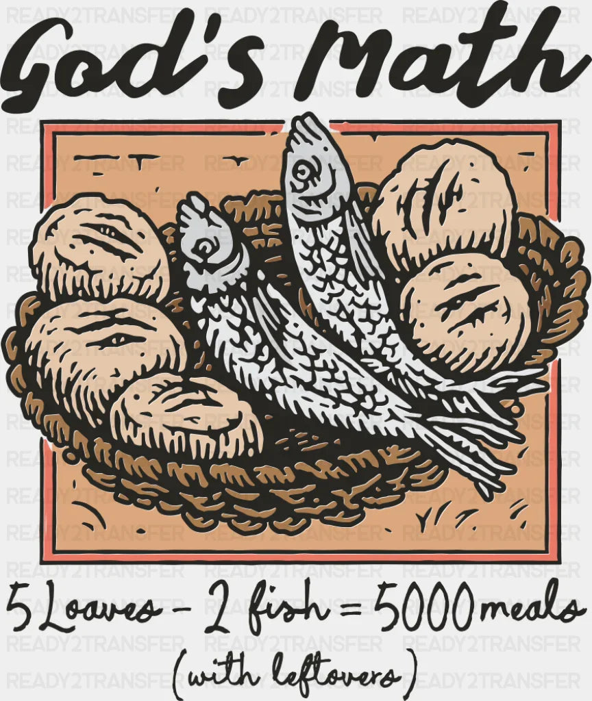 God’s Math - Faith DTF Transfer Adult Unisex - S & M (10’’) / Dark Color Design (See Imaging)
